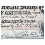 Confederate States of America 1864 $500 Note - Richmond Feb 17, 1864 - Serial 32648