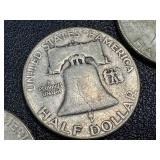 1951 Ben Franklin Half Dollar - 3 Coins (S & D Mint Marks)