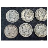 Mercury Dimes - 20 US Winged Liberty Head 10-Cent Coins (1916-1945)