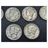 Mercury Dimes - 20 US Winged Liberty Head 10-Cent Coins (1916-1945)