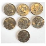 7 Eisenhower Dollars 1971-1978, Denver Mint (D) - US Coin Set with Millennium Dollars Case