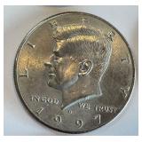 7 Eisenhower Dollars 1971-1978, Denver Mint (D) - US Coin Set with Millennium Dollars Case