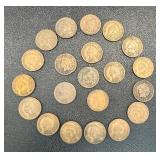 Indian Head Cent - 21 Coins - Circulated - Various Dates