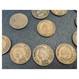 Indian Head Cent - 21 Coins - Circulated - Various Dates