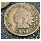 Indian Head Cent - 21 Coins - Circulated - Various Dates
