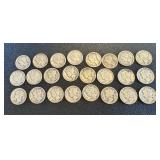 Mercury Dimes - 24 circulated coins, assorted dates