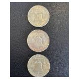 Benjamin Franklin Half Dollars - 1961, 1962, 1963 (Denver Mint, D)