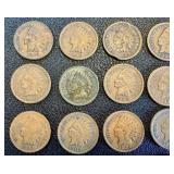 Indian Head Cent - 25 Coins Circulated, Varied Dates (1883-1907)