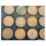 Indian Head Cent - 25 Coins Circulated, Varied Dates (1883-1907)