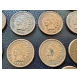 Indian Head Cent - 25 Coins Circulated, Varied Dates (1883-1907)