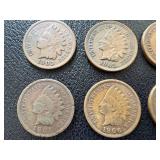 Indian Head Cent - 25 Coins Circulated, Varied Dates (1883-1907)