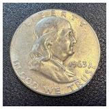 1963 Franklin Half Dollars - 3 Coins (1 Denver Mint 