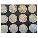 Buffalo Nickels - 25 Coins, Circulated, Mixed Dates (Indian Head Nickels)