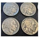 Buffalo Nickels - 25 Coins, Circulated, Mixed Dates (Indian Head Nickels)