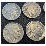 Buffalo Nickels - 25 Coins, Circulated, Mixed Dates (Indian Head Nickels)