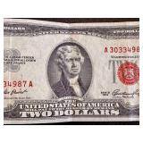 1953 Jefferson $2 Federal Reserve Note - Light Creases