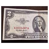 1953 Jefferson $2 Federal Reserve Note - Light Creases