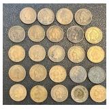 Indian Head Cent Coins - 24-Piece Lot (Lot of 24) - Mixed Dates, Circulated
