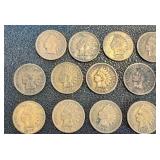 Indian Head Cent Coins - 24-Piece Lot (Lot of 24) - Mixed Dates, Circulated