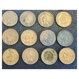 Indian Head Cent Coins - 24-Piece Lot (Lot of 24) - Mixed Dates, Circulated