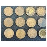 Indian Head Cent Coins - 24-Piece Lot (Lot of 24) - Mixed Dates, Circulated