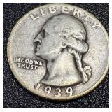 Washington Quarters 1934-1950 Set of 17 - Circulated, Sequential Dates