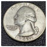 Washington Quarters 1934-1950 Set of 17 - Circulated, Sequential Dates