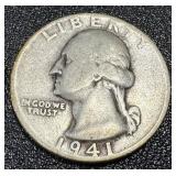 Washington Quarters 1934-1950 Set of 17 - Circulated, Sequential Dates