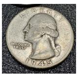 Washington Quarters 1934-1950 Set of 17 - Circulated, Sequential Dates