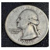 Washington Quarters 1934-1950 Set of 17 - Circulated, Sequential Dates