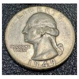 Washington Quarters 1934-1950 Set of 17 - Circulated, Sequential Dates