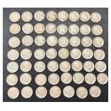 Buffalo Nickels - 55 Coins, Circulated, Dates Vary