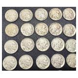 Buffalo Nickels - 55 Coins, Circulated, Dates Vary