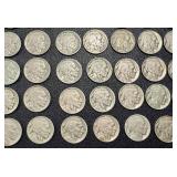 Buffalo Nickels - 55 Coins, Circulated, Dates Vary