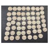 Buffalo Nickels - 55 Coins, Circulated, Dates Vary