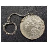 1882 Morgan Silver Dollar Pendant Keychain