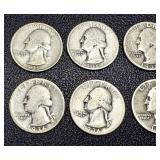 Washington Quarters 1935-1937 (10 Coins) Circulated