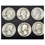 Washington Quarters 1935-1937 (10 Coins) Circulated