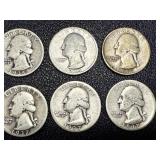 Washington Quarters 1935-1937 (10 Coins) Circulated