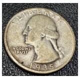 Washington Quarters 1935-1937 (10 Coins) Circulated