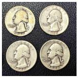 Washington Quarters - 15 Coins, 1941-1949 (No 1944; 1945 duplicates)