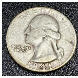 Washington Quarters - 15 Coins, 1941-1949 (No 1944; 1945 duplicates)