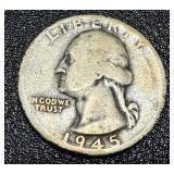 Washington Quarters - 15 Coins, 1941-1949 (No 1944; 1945 duplicates)