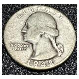 Washington Quarters - 15 Coins, 1941-1949 (No 1944; 1945 duplicates)