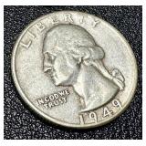 Washington Quarters - 15 Coins, 1941-1949 (No 1944; 1945 duplicates)