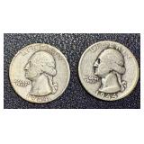 Washington Quarter 1944 - 2 Coins (1 with S Mint Mark)