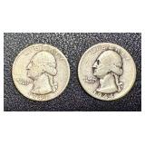 Washington Quarter 1944 - 2 Coins (1 with S Mint Mark)