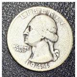Washington Quarter 1944 - 2 Coins (1 with S Mint Mark)