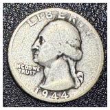 Washington Quarter 1944 - 2 Coins (1 with S Mint Mark)