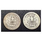 Washington Quarter 1944 - 2 Coins (1 with S Mint Mark)